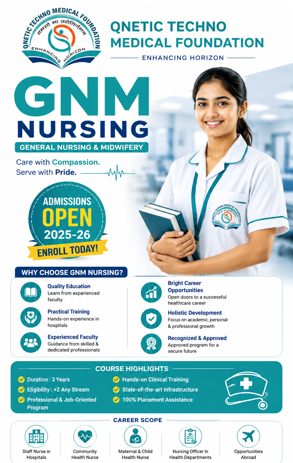 GNM nursing students in training